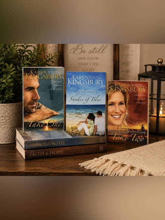 Other - Karen Kingsbury Book Bundle Take One Take Two Shades of Blue Christian Fiction